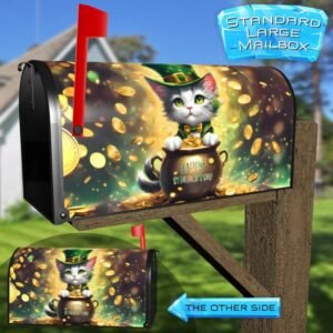 St. Patrick’s Day Kitten in Top Hat Rural Farm Mailbox Cover