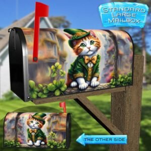 St. Patrick’s Day Irish Kitten Rural Farm Mailbox Cover