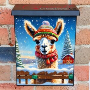 Cute Christmas Llama Colonial Mailbox Cover