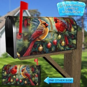 Christmas Cardinal Couple 2 Rural Farm Mailbox Cover