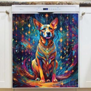 Beautiful Bohemian Dog Magnetic Dishwasher Door Cover