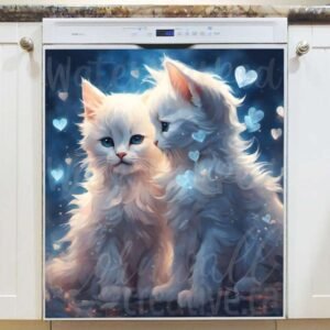 Cute Kittens in Love Magnetic Dishwasher Door Cover