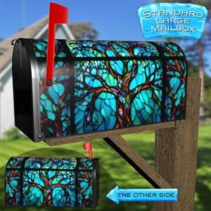 Stained Glass Beautiful Tree Rural Farm Mailbox Cover