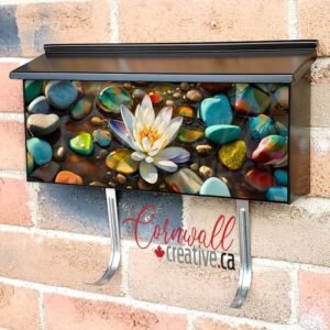 Water Lily Within the Rocks Wall-mounted Townhouse Mailbox Cover