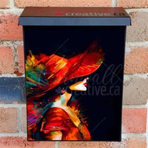 Lady in Red Colonial Mailbox Cover