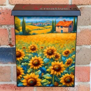 Tuscan Blooming Sunflowers Colonial Mailbox Cover