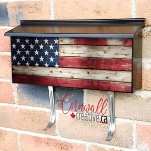 Wooden American Flag Wall-mounted Townhouse Mailbox Cover