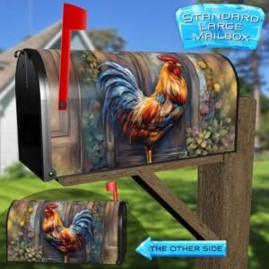 Rooster at the Door Rural Farm Mailbox Cover
