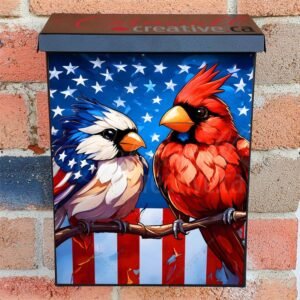 USA Patriot Birds and Flag Colonial Mailbox Cover