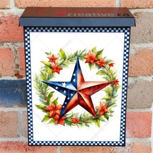Patriot American Star and Wreath Colonial Mailbox Cover