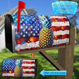 American Pineapple and Flag Rural Farm Mailbox Cover