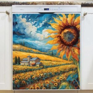 Tuscan Evening and Sunflowers Magnetic Dishwasher Door Cover