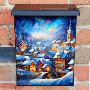 Christmas Night in the Town Colonial Mailbox Cover