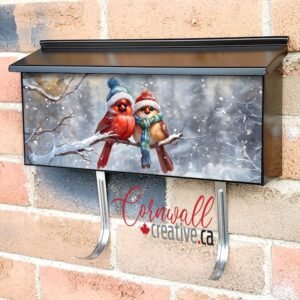 Adorable Christmas Cardinal Couple Wall-mounted Townhouse Mailbox Cover