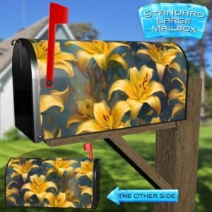 Beautiful Yellow Lilies Rural Farm Mailbox Cover