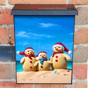 Beach Snowman Family Colonial Mailbox Cover