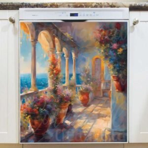 Cottage Near to the Mediterranean Sea 2 Magnetic Dishwasher Door Cover