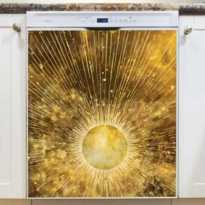 The Golden Sun Minimalist Zen Art Magnetic Dishwasher Door Cover