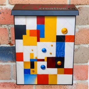 Modern Abstract Art with Shapes Colonial Mailbox Cover