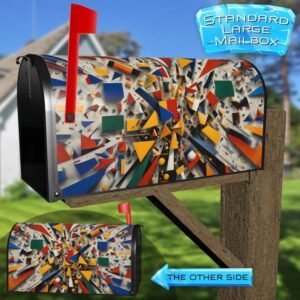 Modern Cubist Art Rural Farm Mailbox Cover