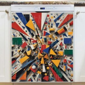 Modern Cubist Art Magnetic Dishwasher Door Cover