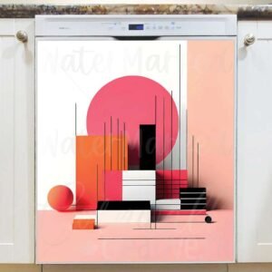 Artistic Minimalist Design Magnetic Dishwasher Door Cover