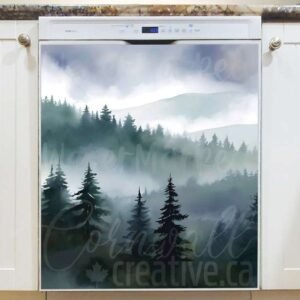 Misty Summer Forest Magnetic Dishwasher Door Cover