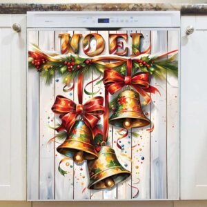 Christmas Bells Magnetic Dishwasher Door Cover
