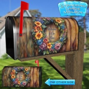 Colorful Welcome Wreath Rural Farm Mailbox Cover