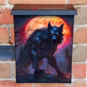 Scary Werewolf and Full Moon Colonial Mailbox Cover