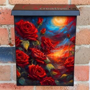 Red Roses in the Sunset Colonial Mailbox Cover