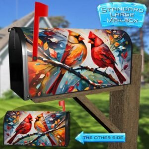 Cardinal Couple on the Tree Rural Farm Mailbox Cover