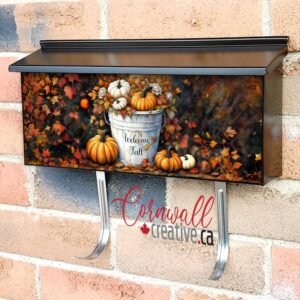 Pumpkin Bucket with Greeting Wall-mounted Townhouse Mailbox Cover