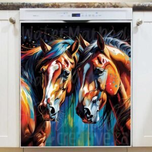 Colorful Fishing Village Magnetic Dishwasher Door Cover