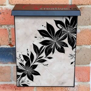 Black Rustic Flowers Colonial Mailbox Cover