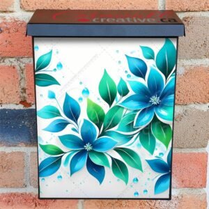 Pretty Blue Flowers Colonial Mailbox Cover