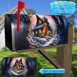 Stained Glass Gnome Cottage Rural Farm Mailbox Cover