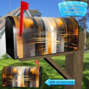 Abstract Shades of Gold and Grey Rural Farm Mailbox Cover