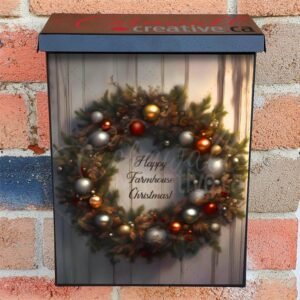 Farmhouse Christmas Wreath Colonial Mailbox Cover