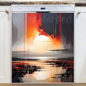 Abstract Modern Sunset Art Magnetic Dishwasher Door Cover