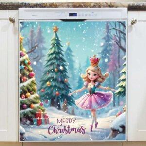 Sugarplum Fairy Christmas Greeting Magnetic Dishwasher Door Cover