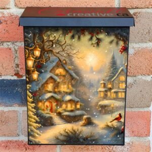 Winter Cottages in the Snowfall Colonial Mailbox Cover