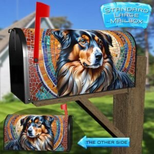 Beautiful Mosaic Dog Rural Farm Mailbox Cover