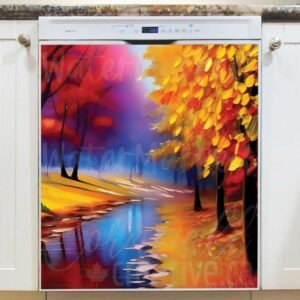 Rainy Autumn Evening Magnetic Dishwasher Door Cover