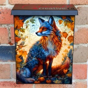 Beautiful Autumn Fox Colonial Mailbox Cover