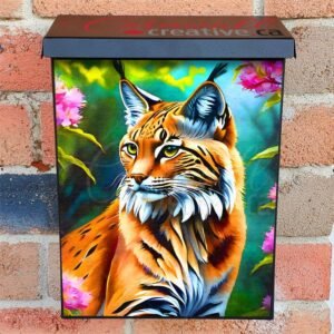 Lynx Within the Flowers Colonial Mailbox Cover