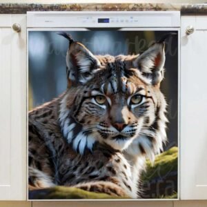 Beautiful Lynx in the Forest Magnetic Dishwasher Door Cover