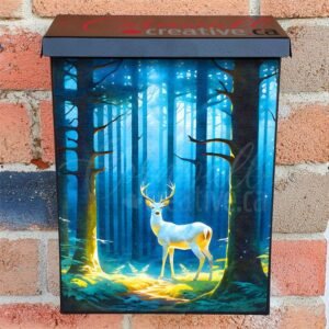 Beautiful White Deer Colonial Mailbox Cover