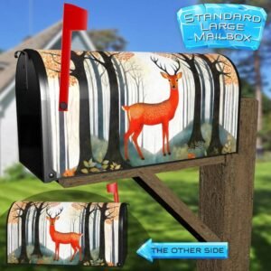 Deer in the Fairytale Forest Rural Farm Mailbox Cover