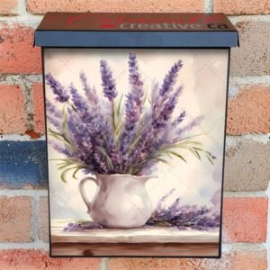 Lavenders in a White Pitcher Colonial Mailbox Cover